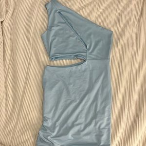 Light blue body con dress